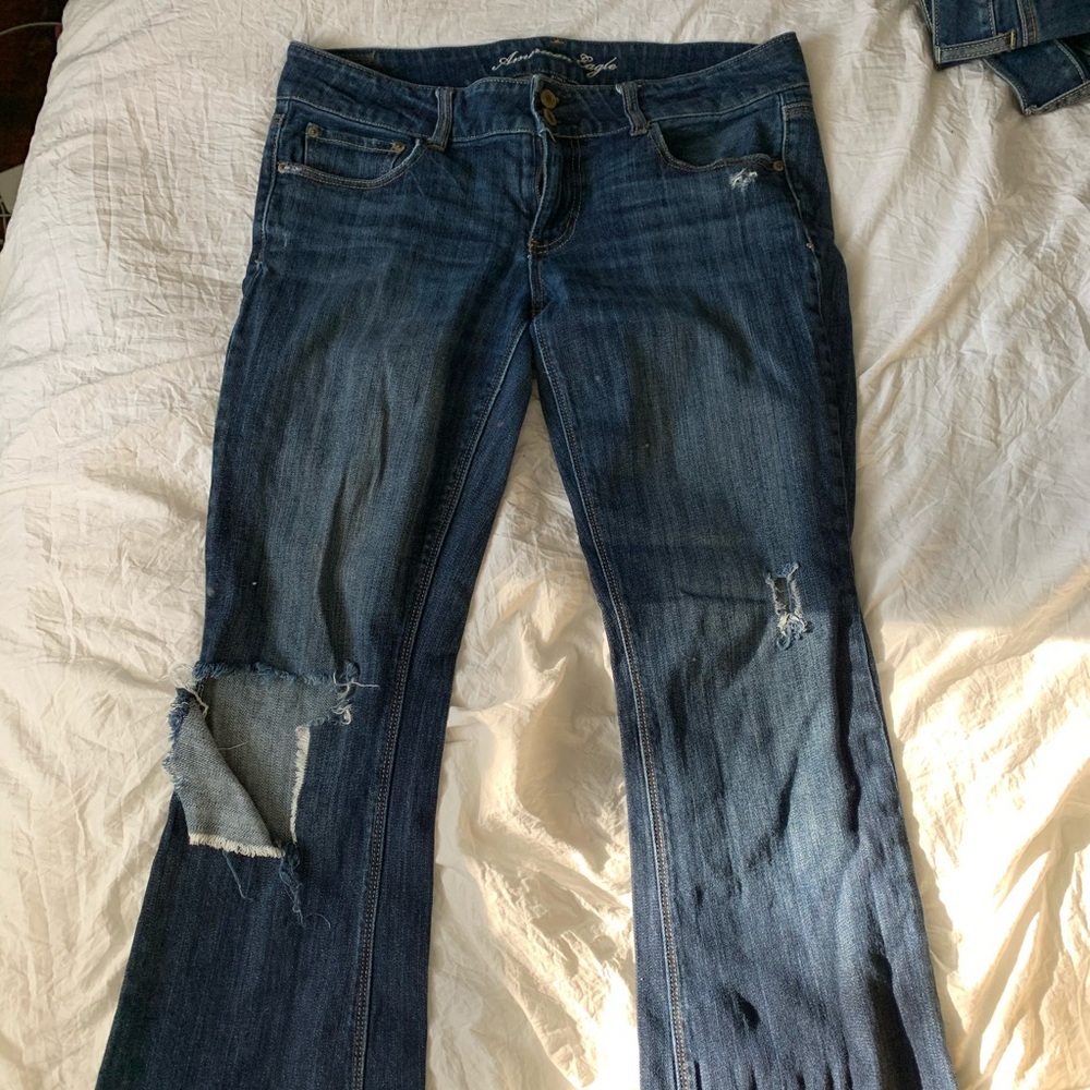 American Eagle Ripped Artist Flare Jeans